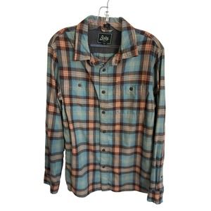 Bixby‎ Nomad Green/Orange Flannel Shirt Size Medium Slim
